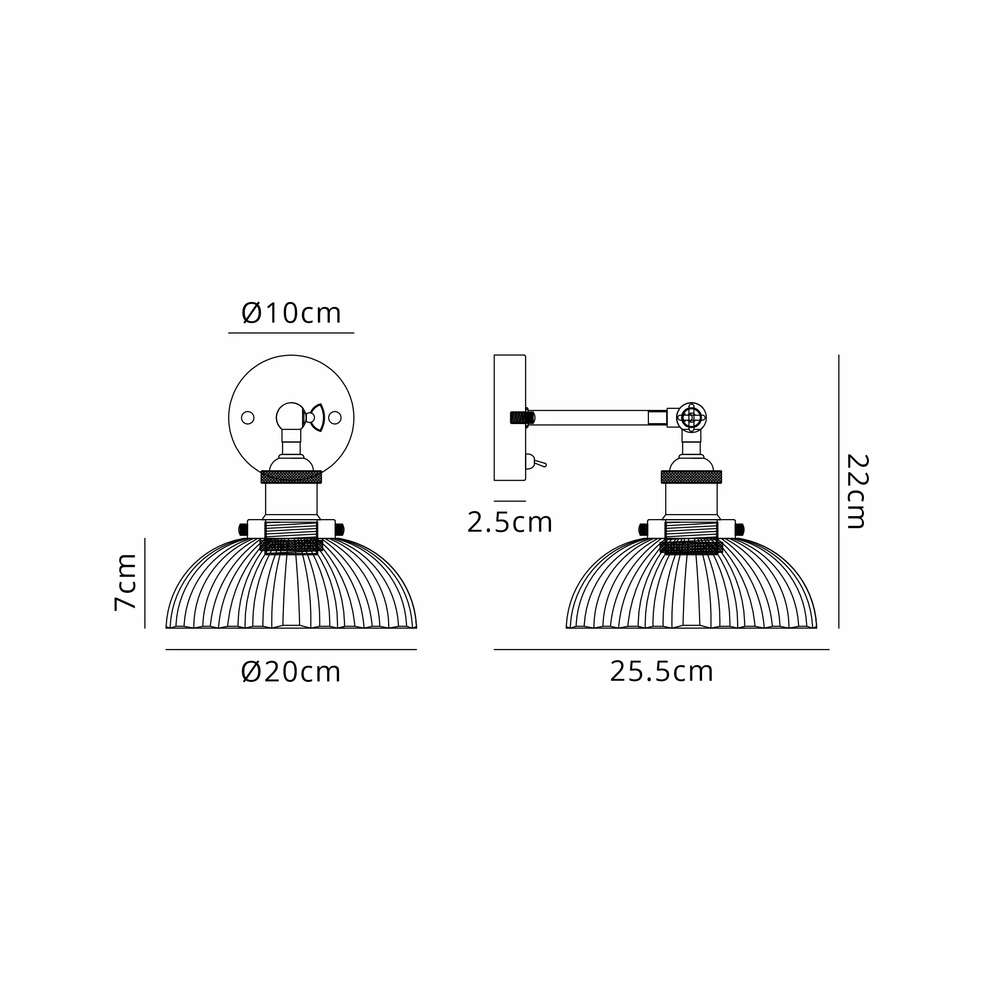Walter-Antique Copper Wall Lights Deco Armed Wall Lights